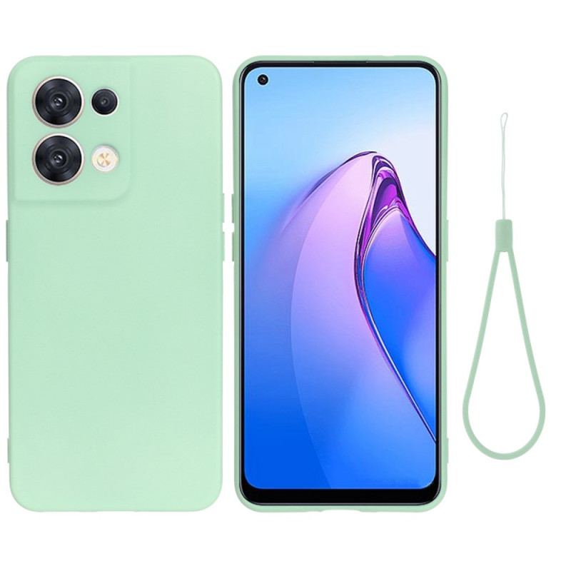 Cover Oppo Reno 8 Med Snor Strappy Flydende Silikone