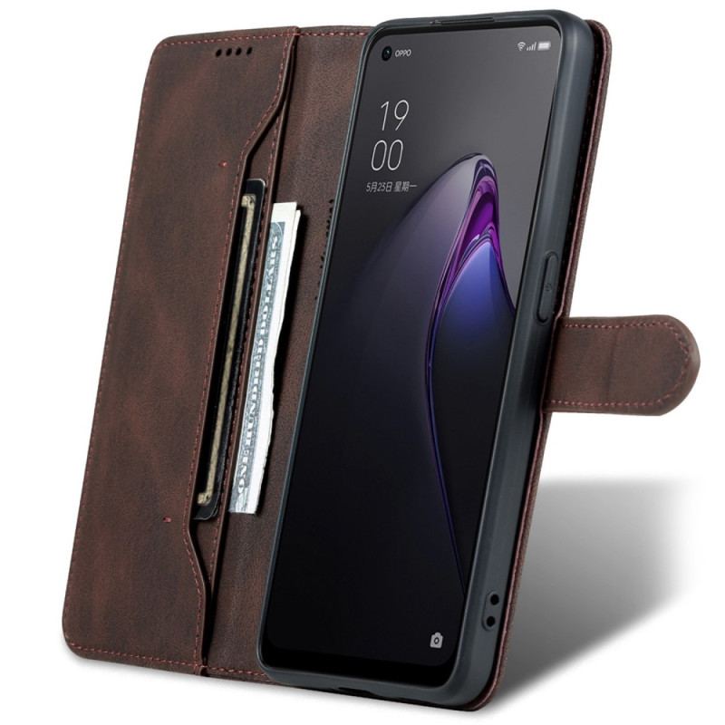 Flip Cover Oppo Reno 8 Azns Vintage Lædereffekt