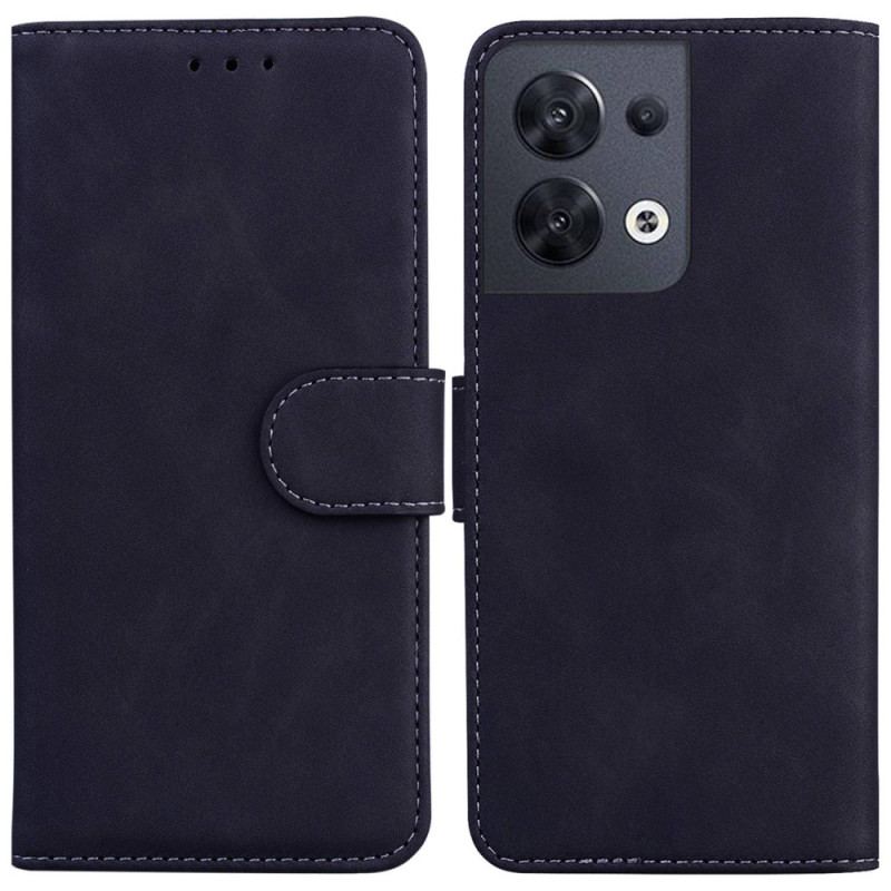 Flip Cover Oppo Reno 8 Couture Lædereffekt