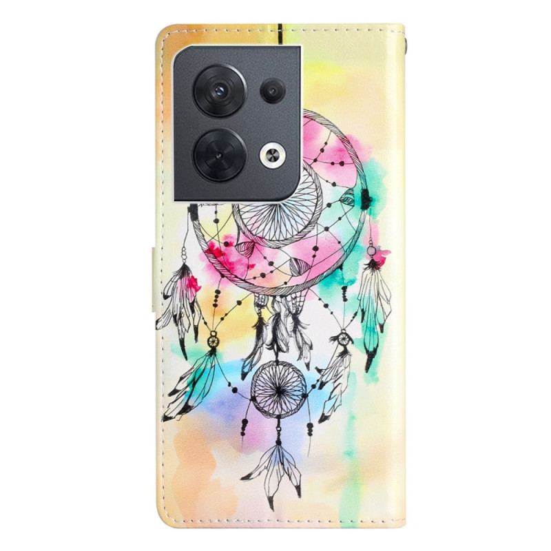 Flip Cover Oppo Reno 8 Med Snor Strap Dream Catcher