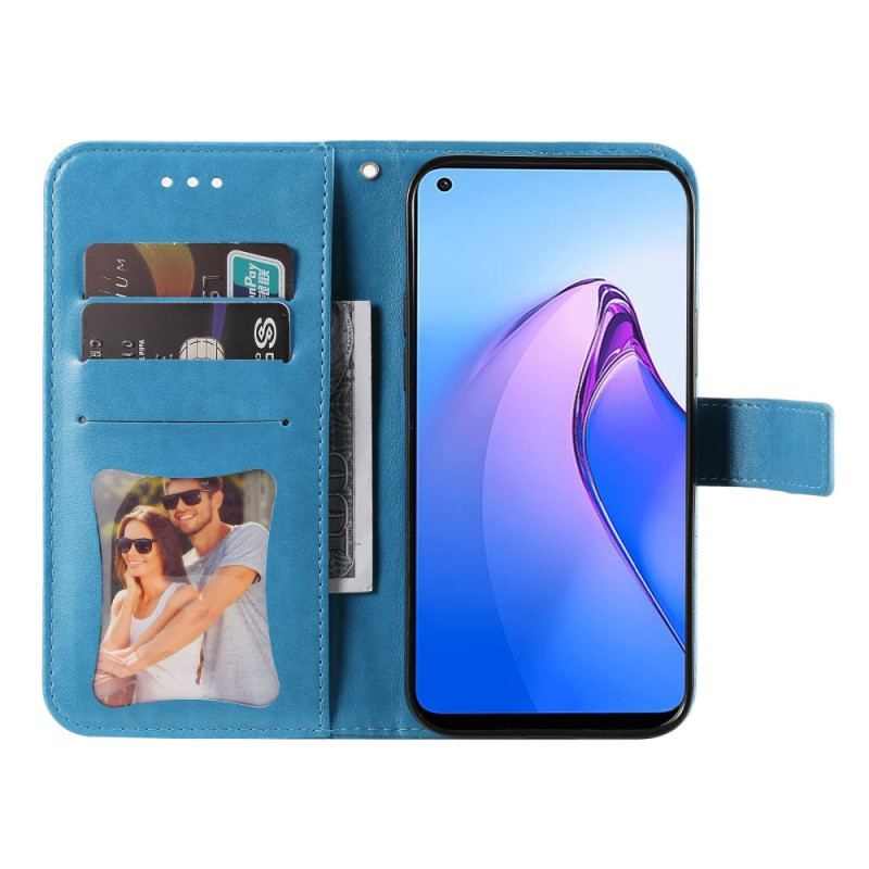 Flip Cover Oppo Reno 8 Med Snor Strappy Floral