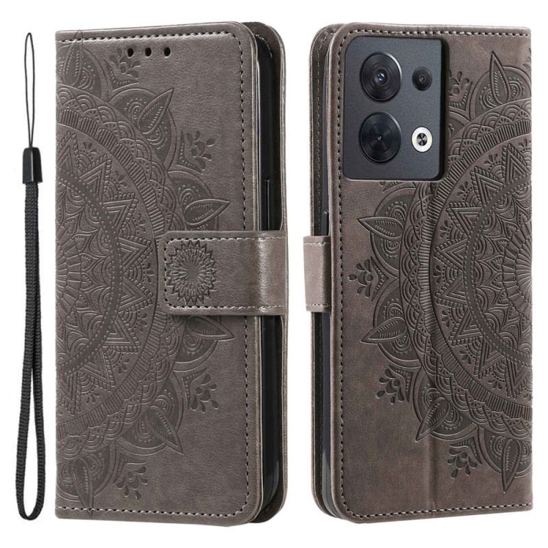 Flip Cover Oppo Reno 8 Med Snor Strappy Sun Mandala