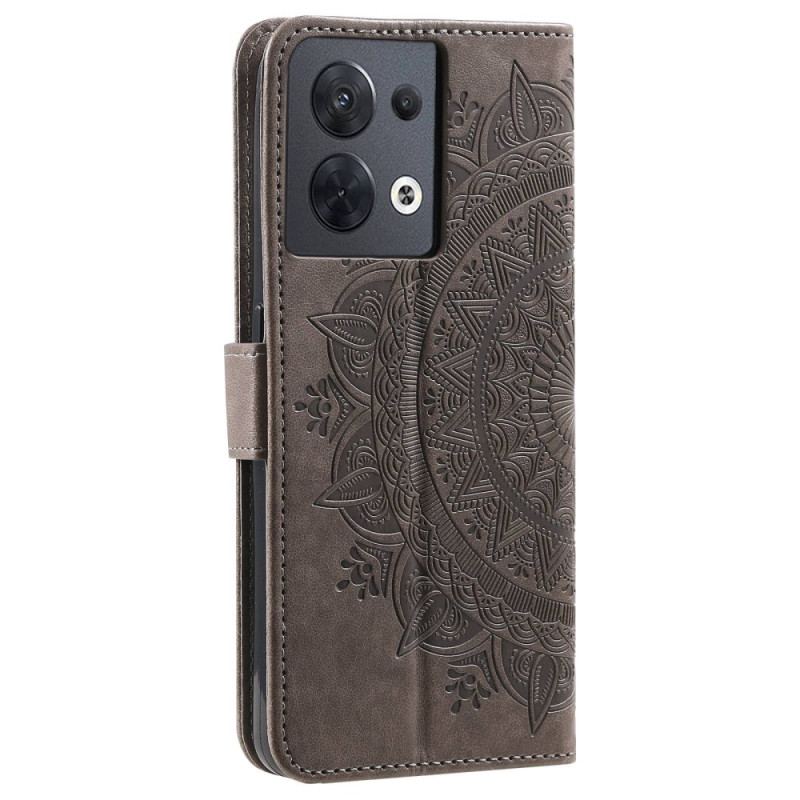 Flip Cover Oppo Reno 8 Med Snor Strappy Sun Mandala