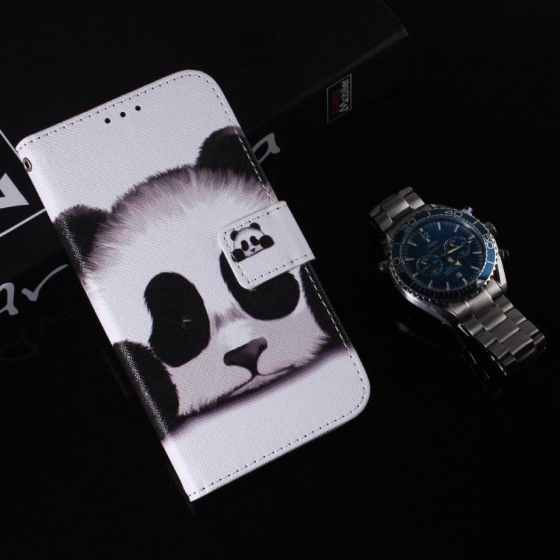 Flip Cover Oppo Reno 8 Panda Med Snor