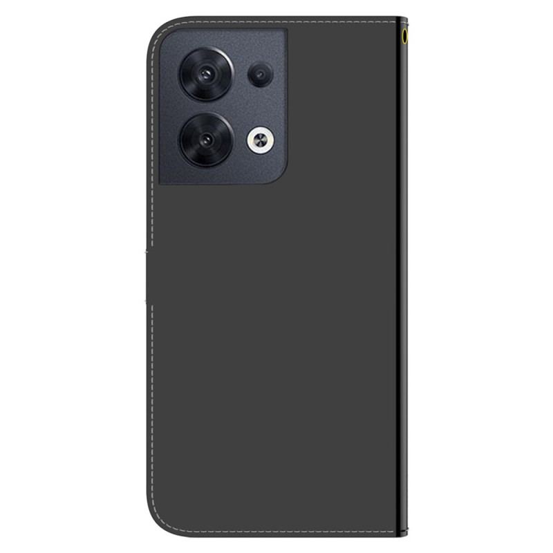 Flip Cover Oppo Reno 8 Spejl Og Snor