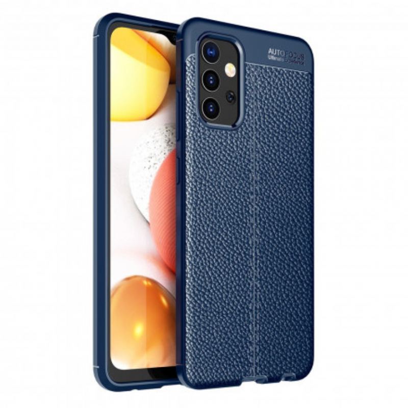 Cover Samsung Galaxy A32 Dobbelt Linje Litchi Læder Effekt