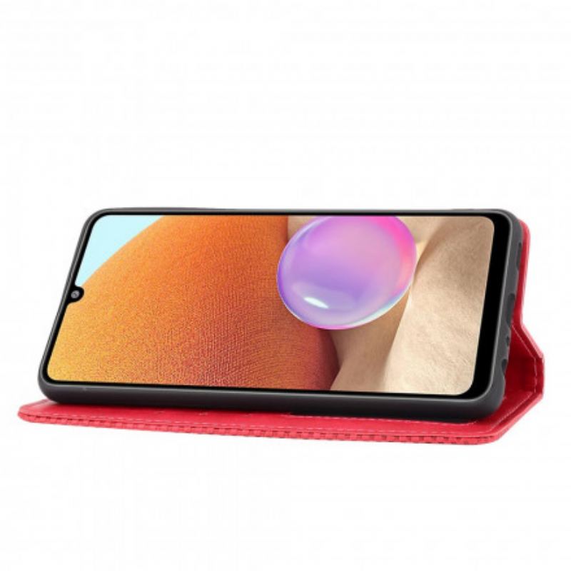 Cover Samsung Galaxy A32 Flip Cover Stiliseret Vintage Lædereffekt