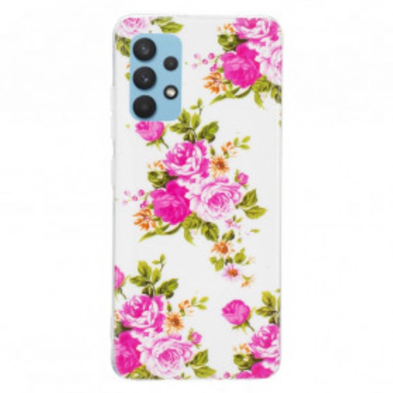 Cover Samsung Galaxy A32 Fluorescerende Liberty-blomster