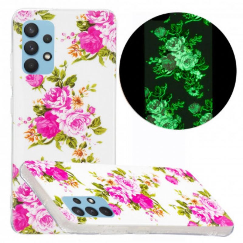 Cover Samsung Galaxy A32 Fluorescerende Liberty-blomster