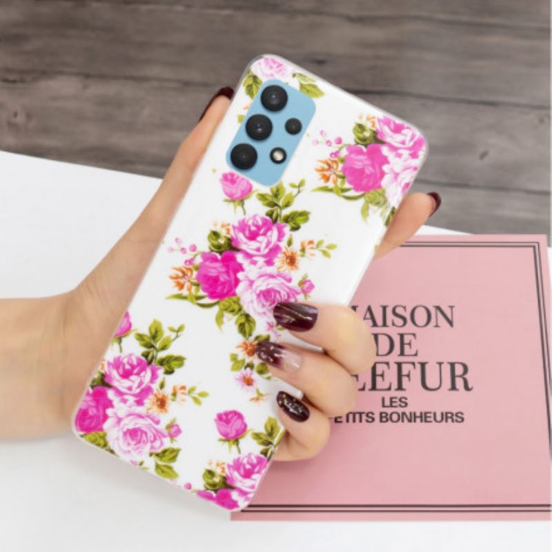 Cover Samsung Galaxy A32 Fluorescerende Liberty-blomster