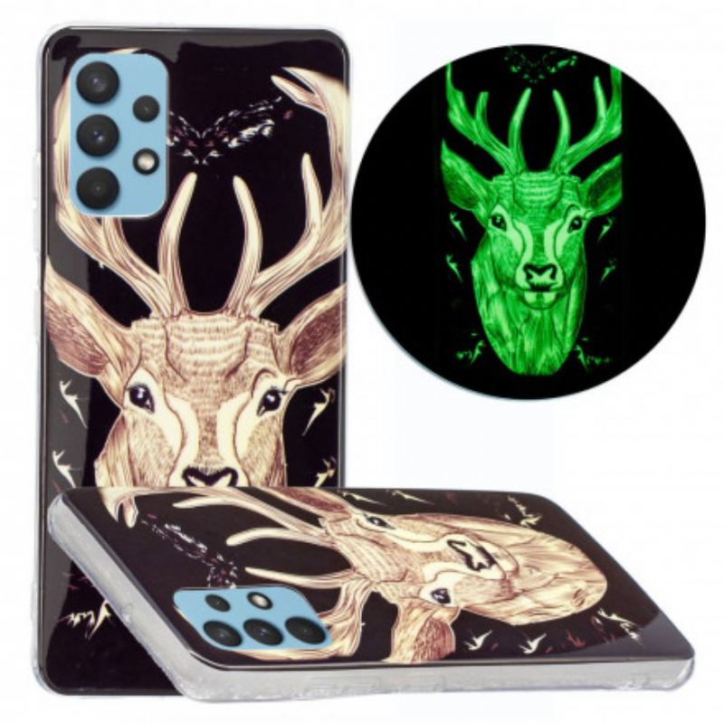 Cover Samsung Galaxy A32 Fluorescerende Majestic Deer