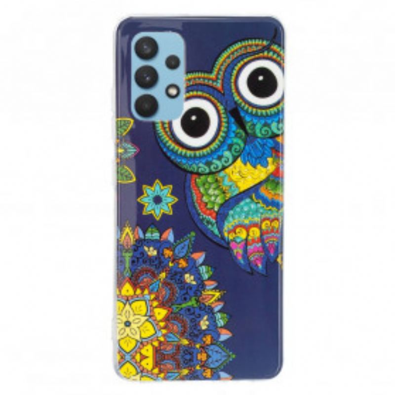 Cover Samsung Galaxy A32 Fluorescerende Ugle Mandala