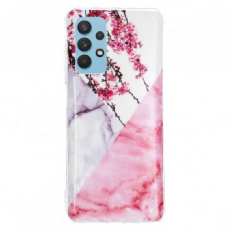 Cover Samsung Galaxy A32 Marmoreret Blommeblomst