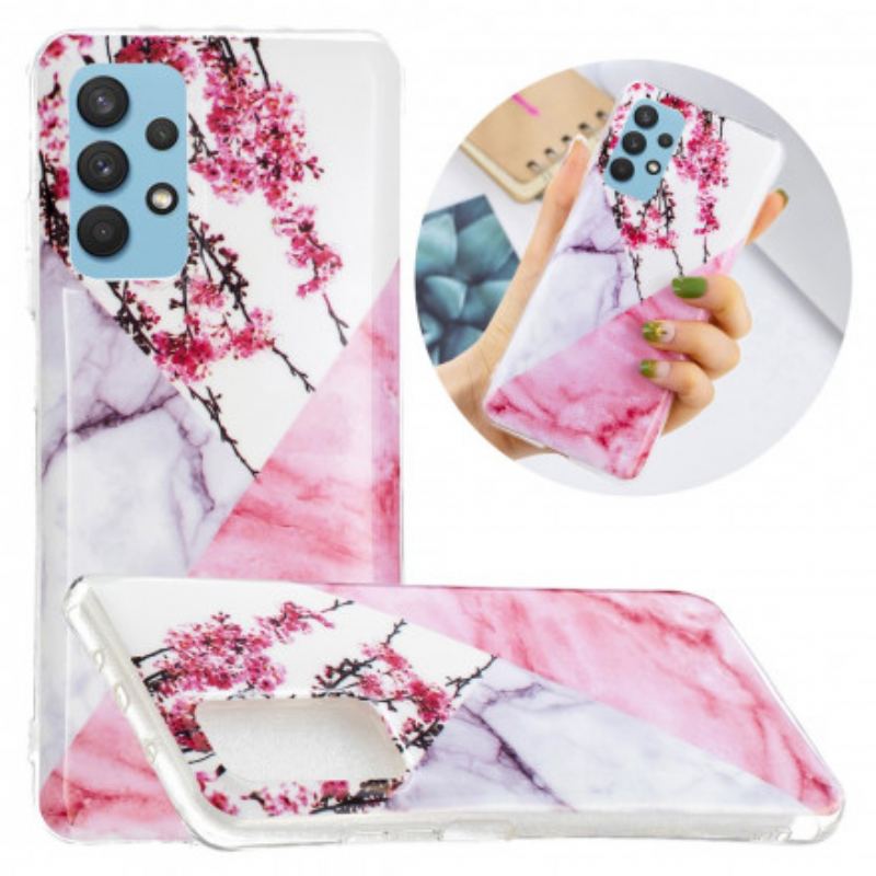 Cover Samsung Galaxy A32 Marmoreret Blommeblomst