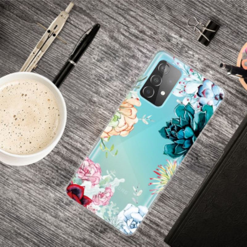 Cover Samsung Galaxy A32 Sømløse Akvarelblomster