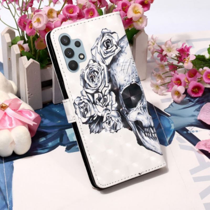 Flip Cover Samsung Galaxy A32 Blomstrende Kranie