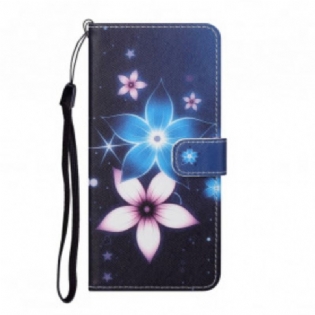 Flip Cover Samsung Galaxy A32 Med Snor Lunar Strap Blomster