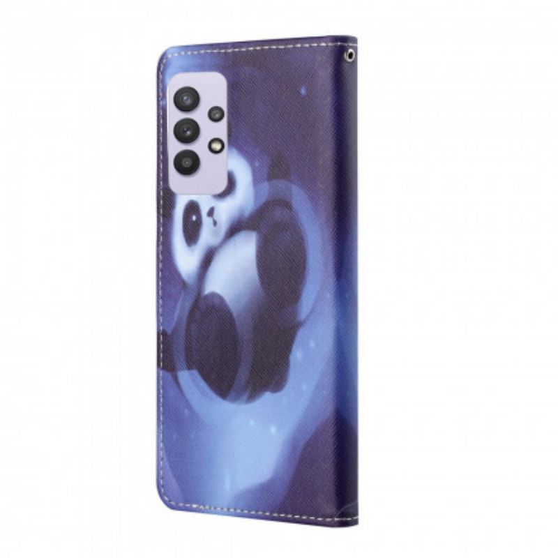 Flip Cover Samsung Galaxy A32 Med Snor Panda Space Med Snor