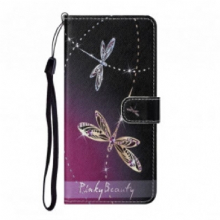 Flip Cover Samsung Galaxy A32 Med Snor Strappy Guldsmede