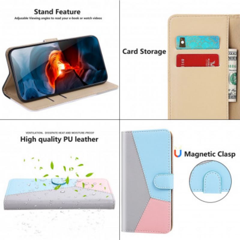 Flip Cover Samsung Galaxy A32 Trefarvet Lædereffekt