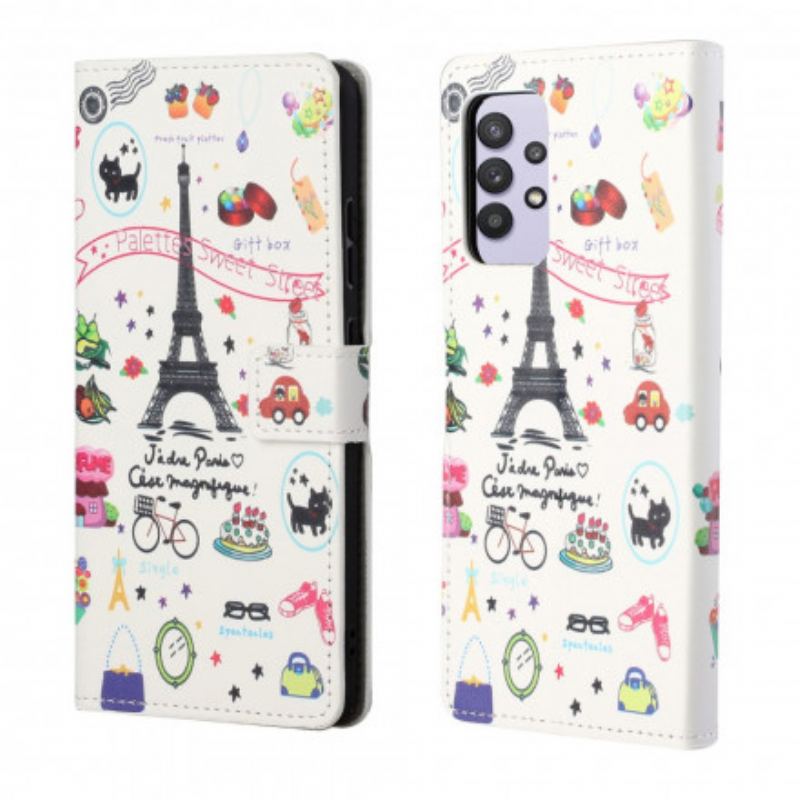 Læder Cover Samsung Galaxy A32 Jeg Elsker Paris