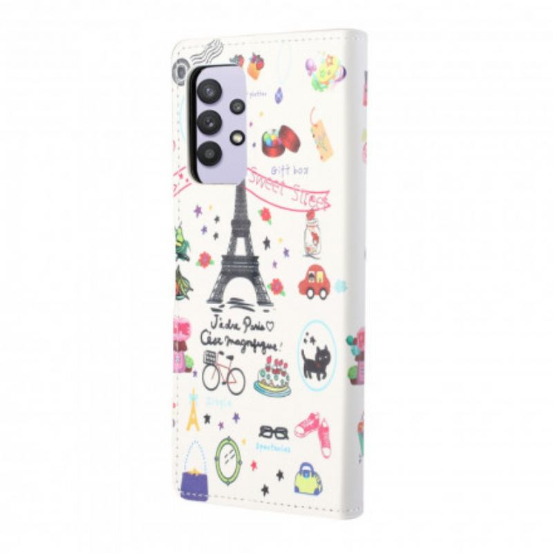 Læder Cover Samsung Galaxy A32 Jeg Elsker Paris