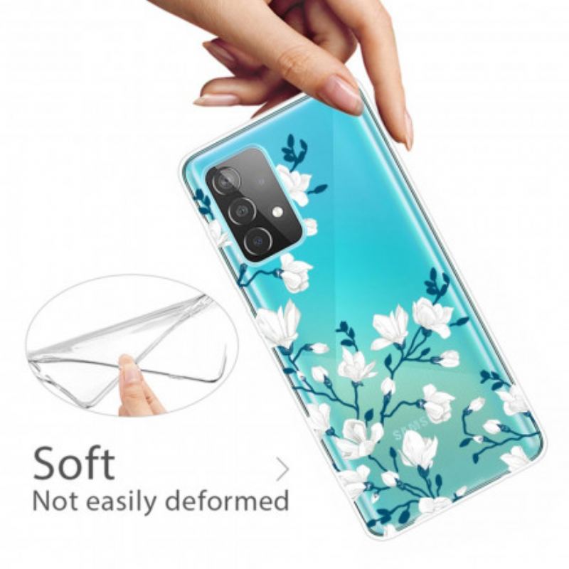 Mobilcover Samsung Galaxy A32 Hvide Blomster