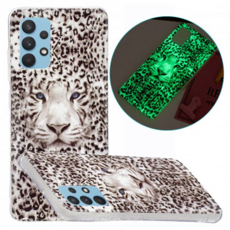 Mobilcover Samsung Galaxy A32 Leopard Fluorescerende