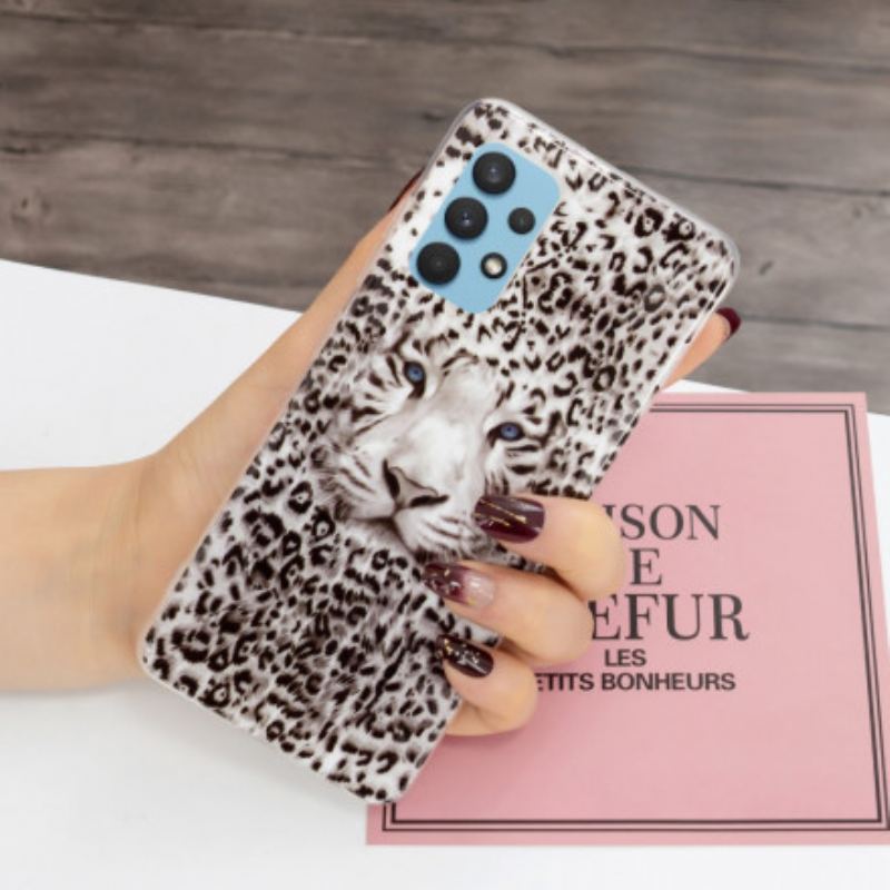 Mobilcover Samsung Galaxy A32 Leopard Fluorescerende