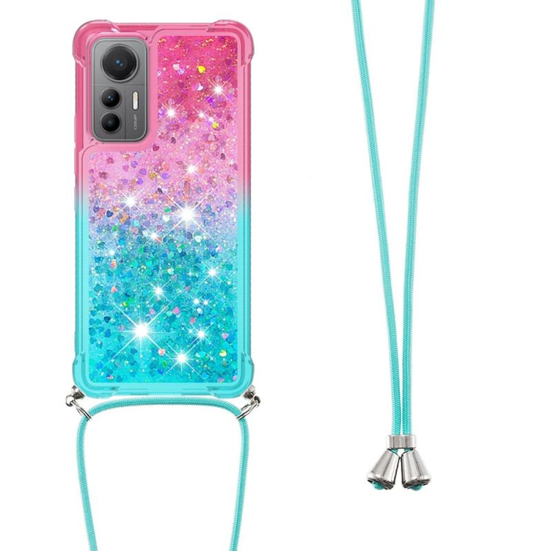 Cover Xiaomi 12 Lite Med Snor Glitter Silikonesnor