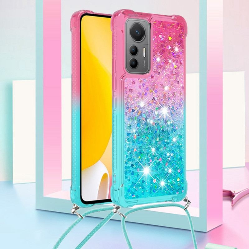 Cover Xiaomi 12 Lite Med Snor Glitter Silikonesnor