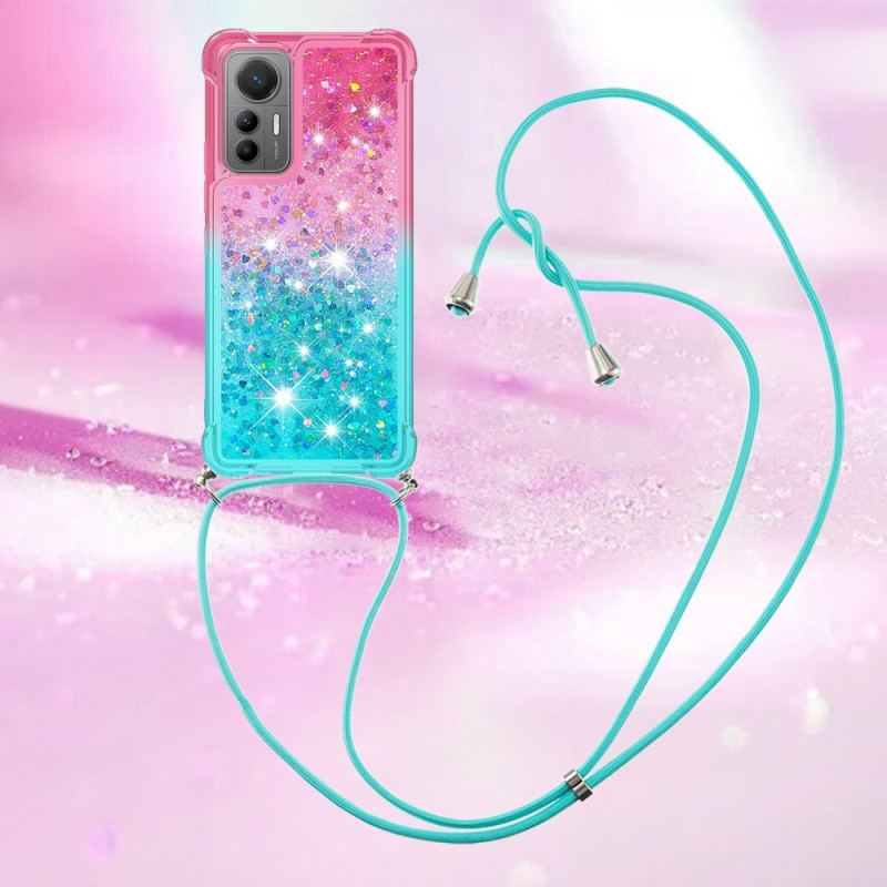 Cover Xiaomi 12 Lite Med Snor Glitter Silikonesnor