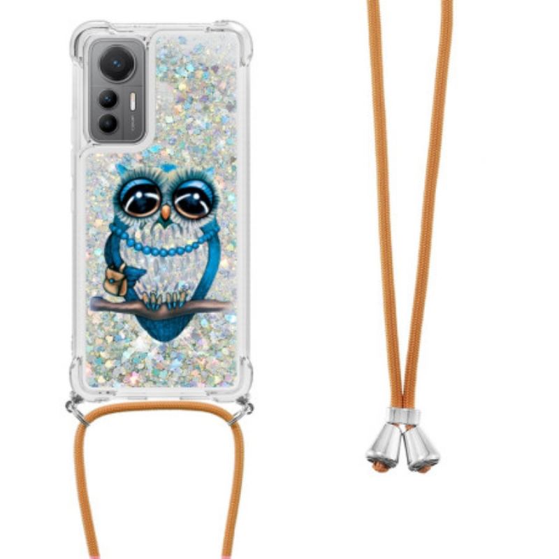 Cover Xiaomi 12 Lite Med Snor Sequin Snøre Mrs. Owl