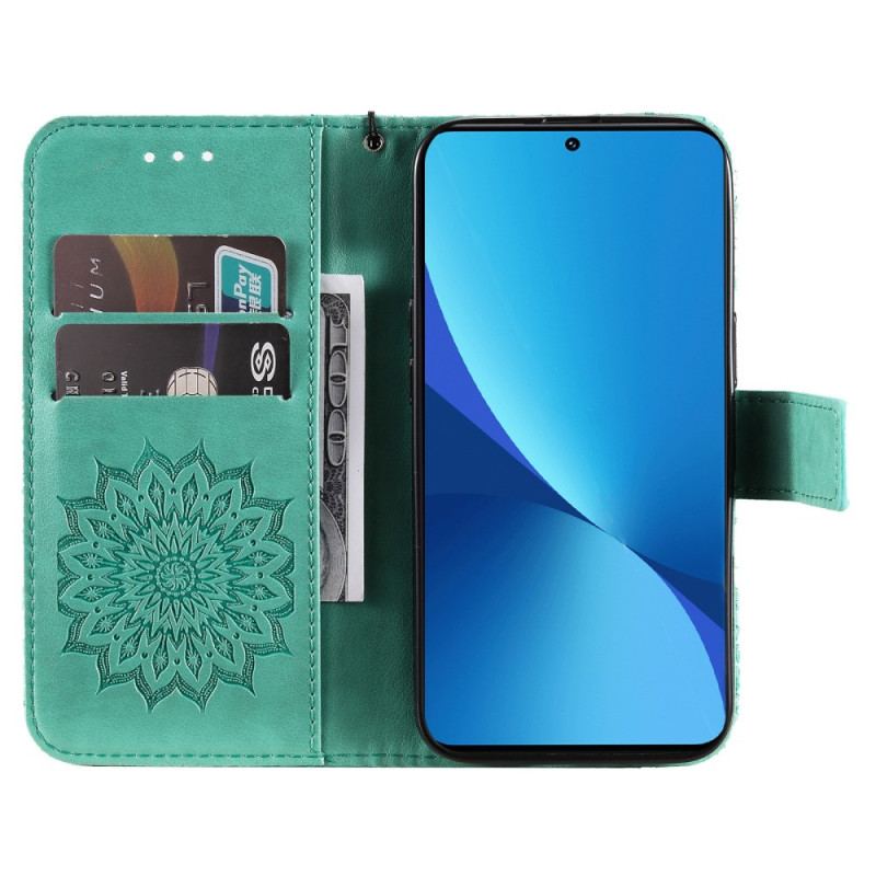 Flip Cover Xiaomi 12 Lite Mandala Sun Med Snor