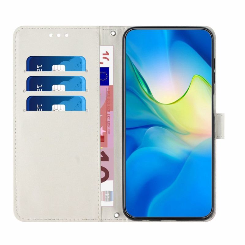 Flip Cover Xiaomi 12 Lite Med Snor Strip Marmor