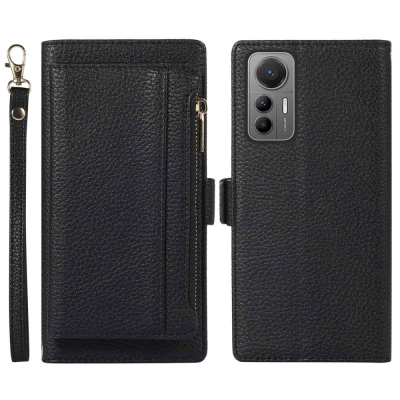 Flip Cover Xiaomi 12 Lite Punge Etui Aftagelig Pung Og Snor