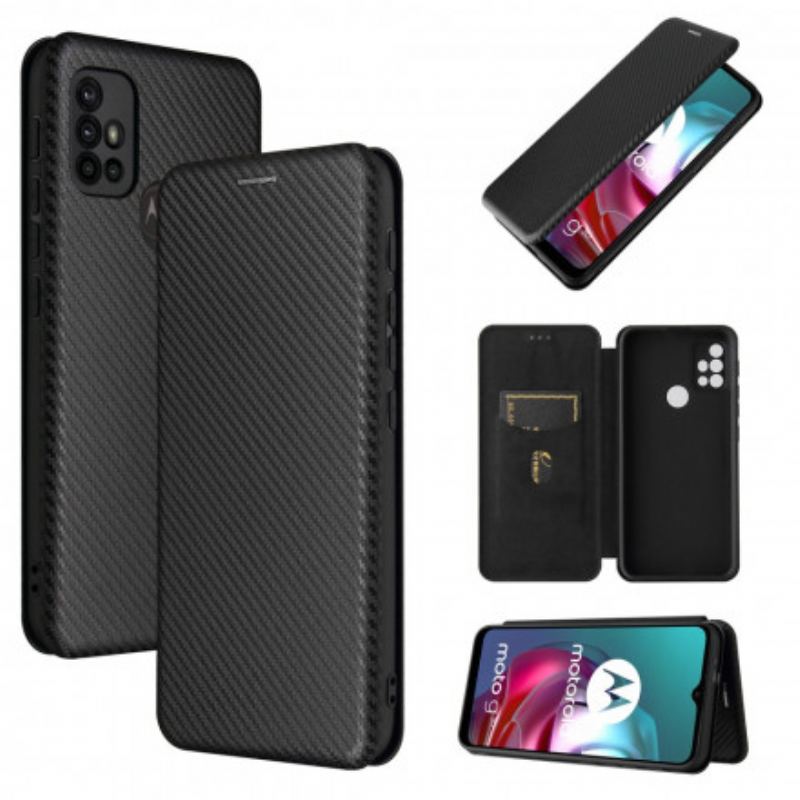 Cover Moto G30 / G10 Flip Cover Farvet Carbon Silikone