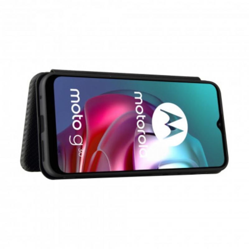 Cover Moto G30 / G10 Flip Cover Farvet Carbon Silikone