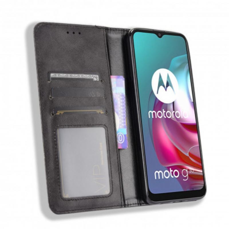 Cover Moto G30 / G10 Flip Cover Stiliseret Vintage Lædereffekt