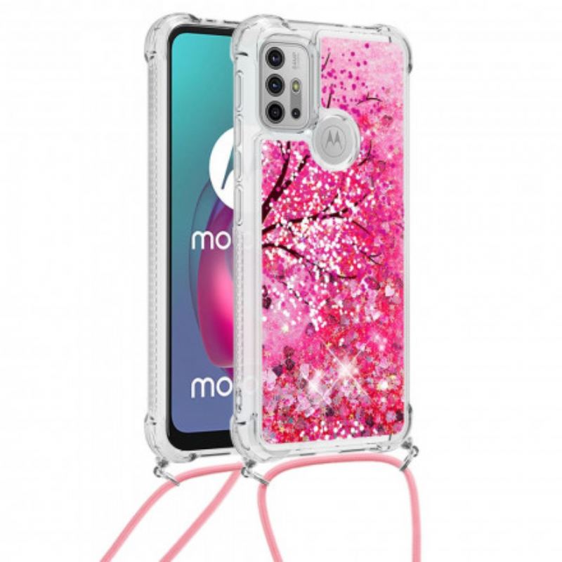 Cover Moto G30 / G10 Med Snor Sequin Snøretræ