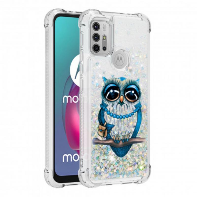 Cover Moto G30 / G10 Miss Owl Pailletter