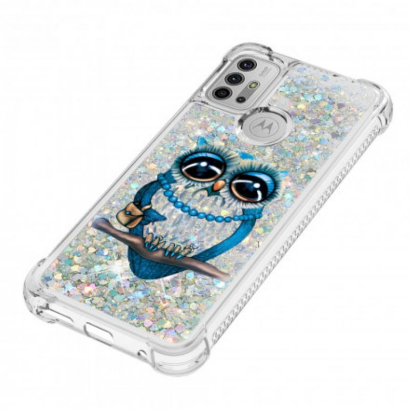 Cover Moto G30 / G10 Miss Owl Pailletter