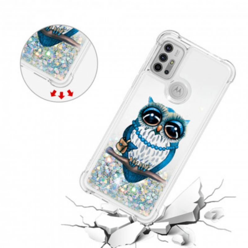 Cover Moto G30 / G10 Miss Owl Pailletter