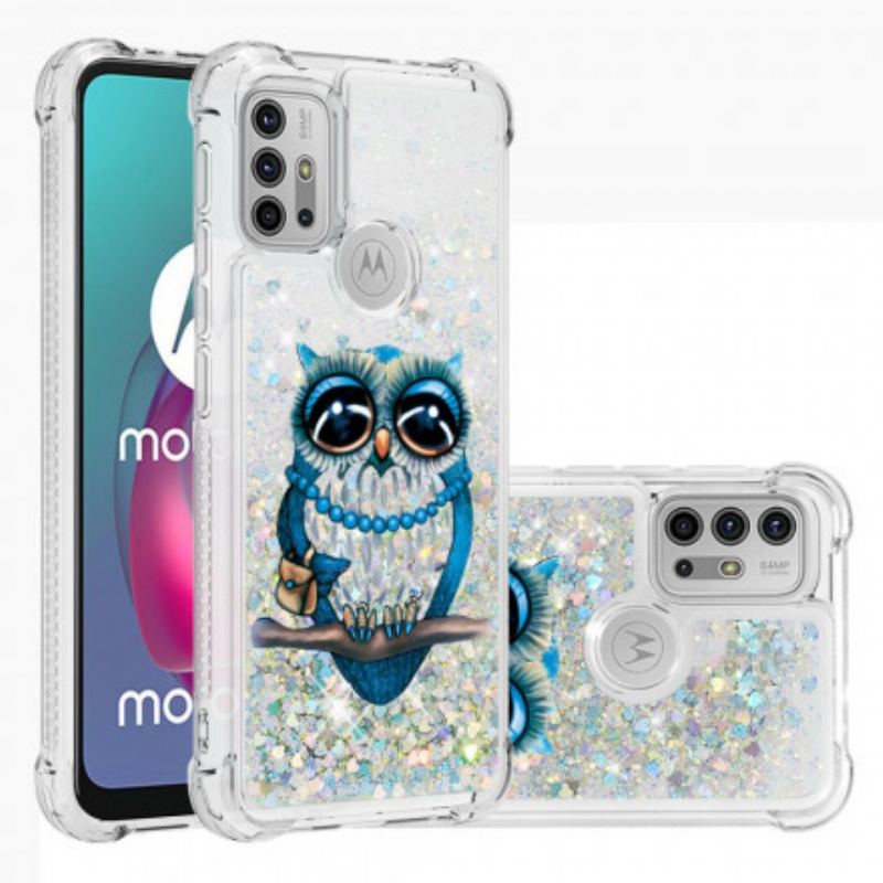 Cover Moto G30 / G10 Miss Owl Pailletter