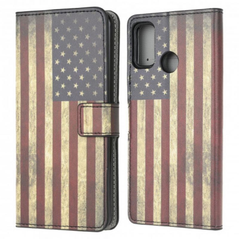 Flip Cover Moto G30 / G10 Amerikansk Flag