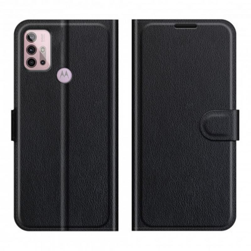 Flip Cover Moto G30 / G10 Klassisk Litchi-effekt