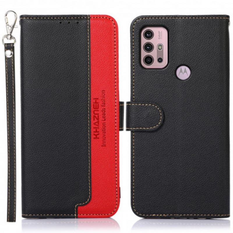 Flip Cover Moto G30 / G10 Lychee Style Rfid Khazneh