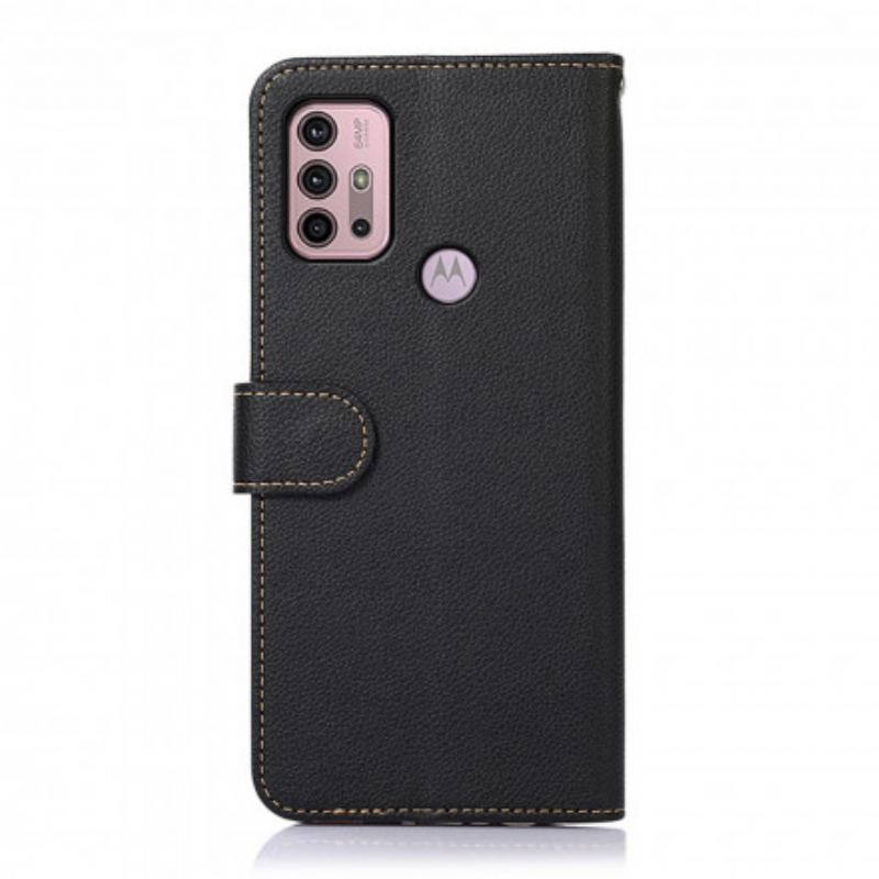 Flip Cover Moto G30 / G10 Lychee Style Rfid Khazneh