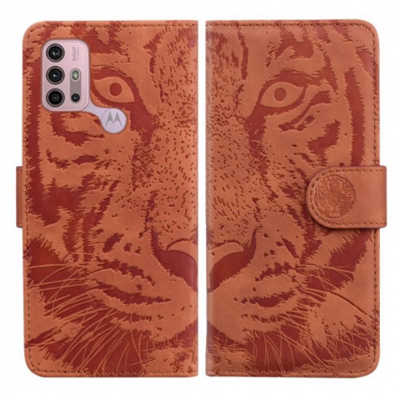 Flip Cover Moto G30 / G10 Tiger Ansigtsprint