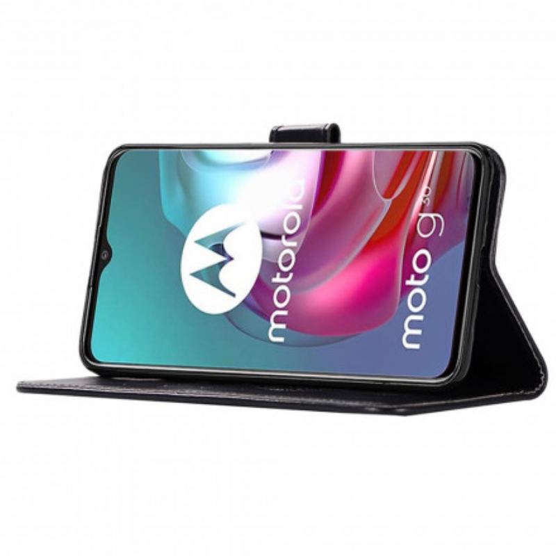 Læder Cover Moto G30 / G10 Drømmende Ugle